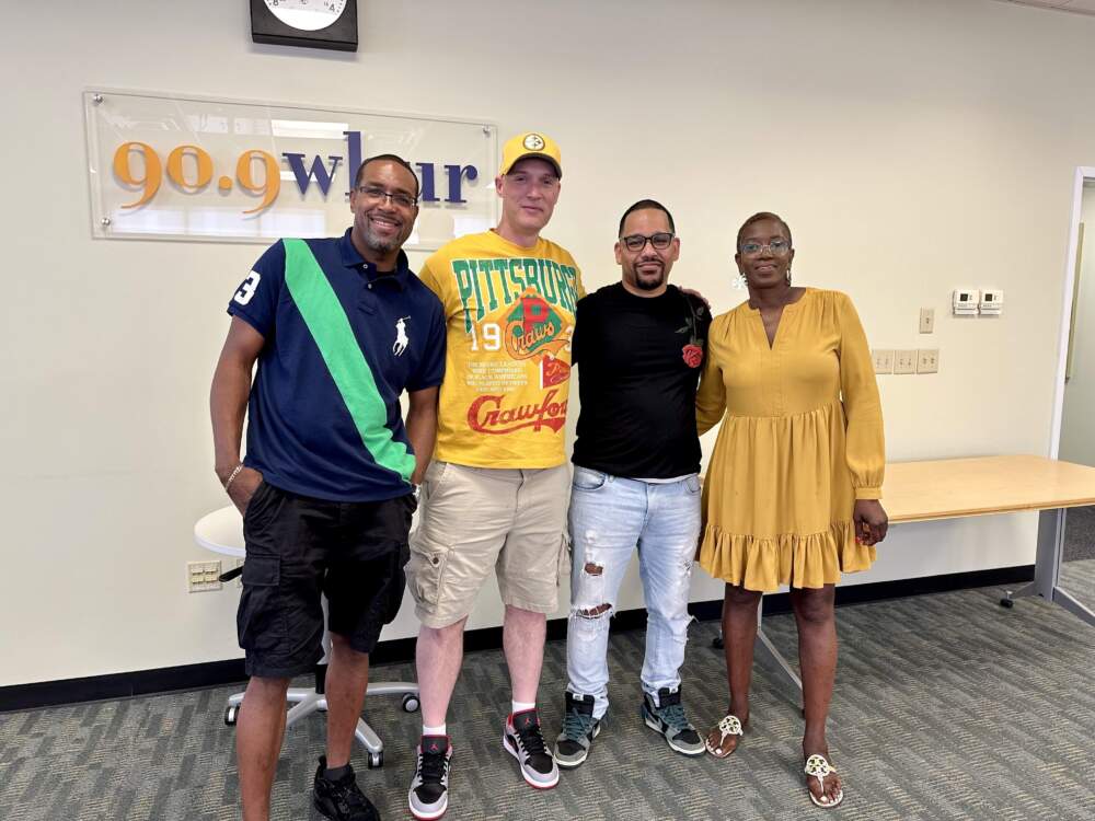 From left, Clarence Williams, Daniel Throop, George Vicente and Ruth Rollins. (Yasmin Amer/WBUR)